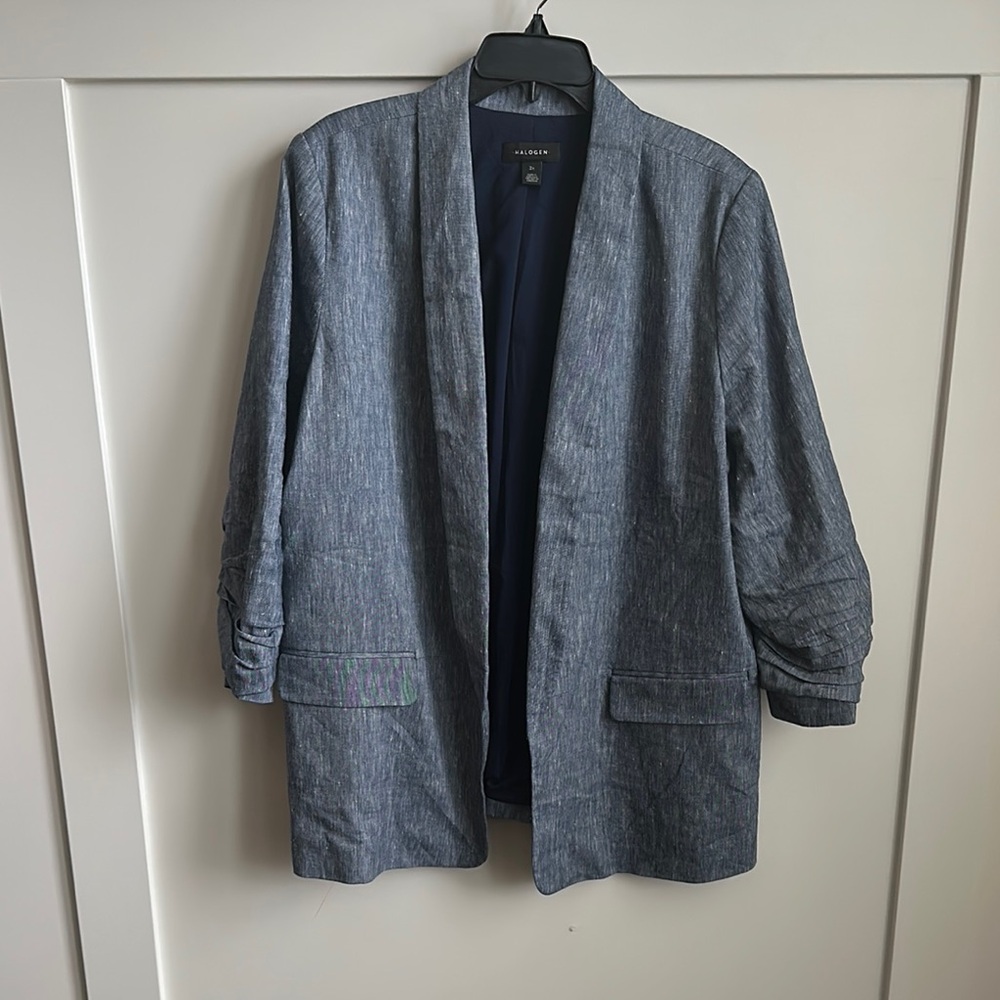 Halogen Women’s Chambray Linen Blend Blazer, 2X